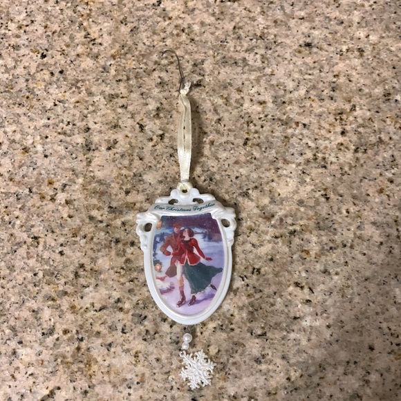 Our Christmas Together Ornament Hallmark 2000 Porcelain Skaters Couple - Picture 3 of 5